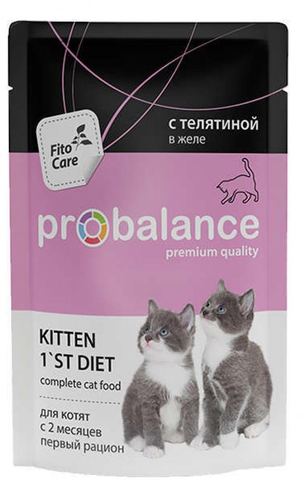 Корм для котят с 2 мес ProBalance Kitten 1st Diet телятина 85 г 19₽
