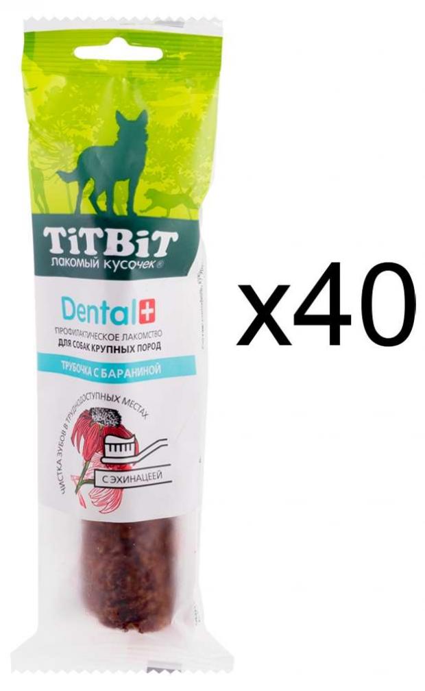 

Лакомство для собак TiTBiT Дентал+ трубочка с бараниной для крупных пород, 40 г