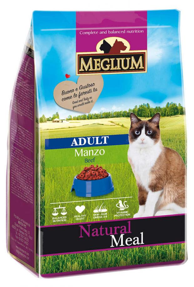 Сухой корм для кошек MEGLIUM adult говядина 1,5 кг