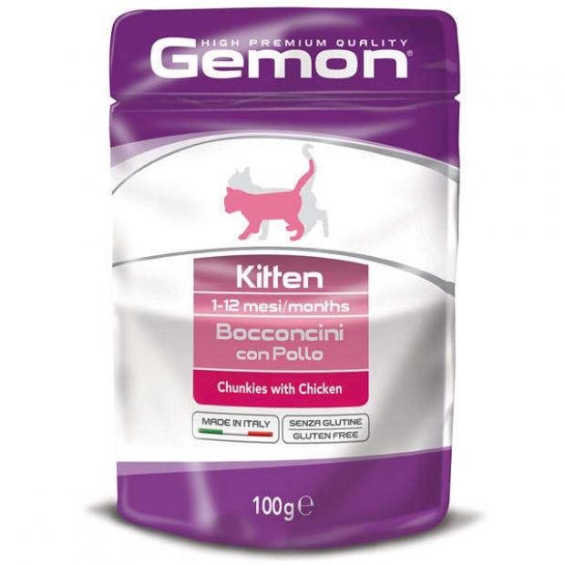

Корм для котят Gemon Cat Pouch Senior курица, 100 г