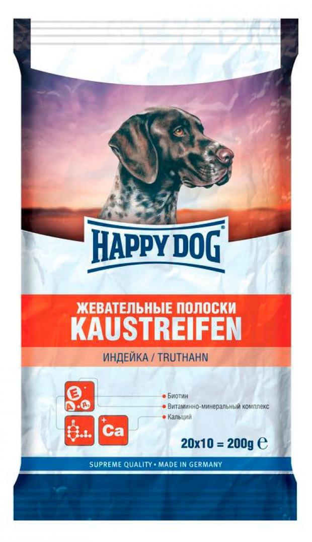 Лакомство для собак Happy Dog полоски с говядиной, 200 г