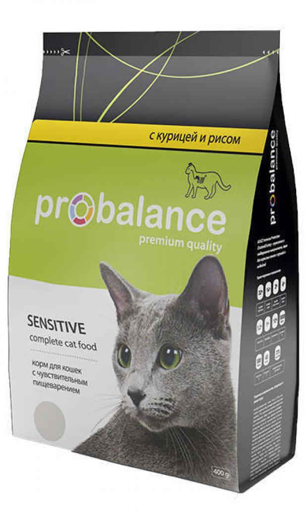 Сухой корм для кошек Probalance Sensitive для пищеварения курица рис 400 г 96₽