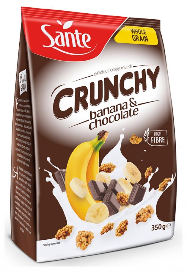 

Злаковые хлопья Sante Granola банан и шоколад, 350 г