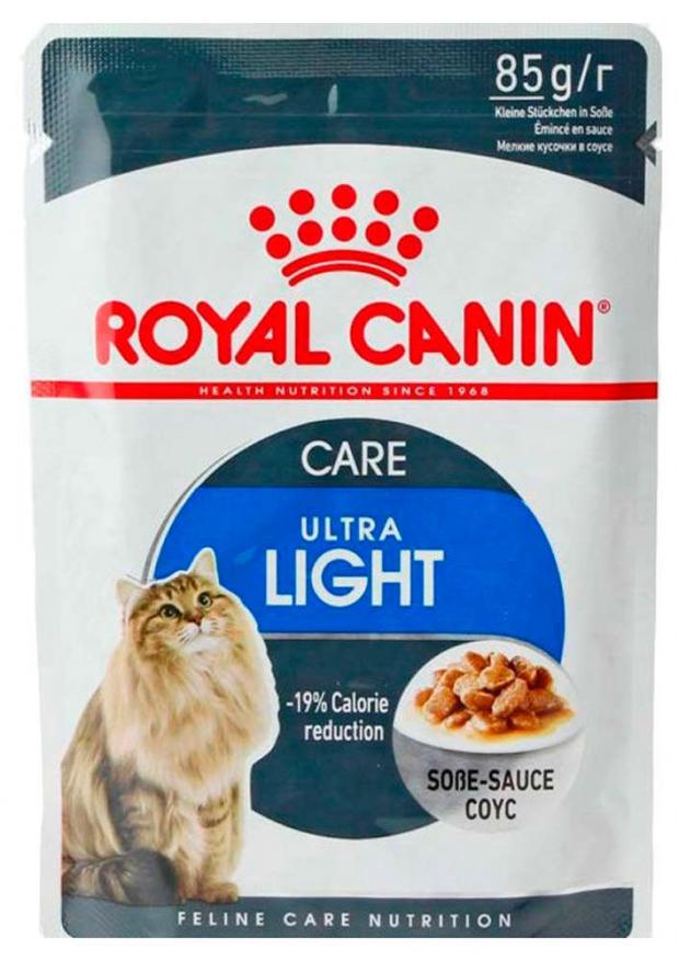 

Корм для кошек Royal Canin Ultra Light мелкие кусочки в соусе, 85 г