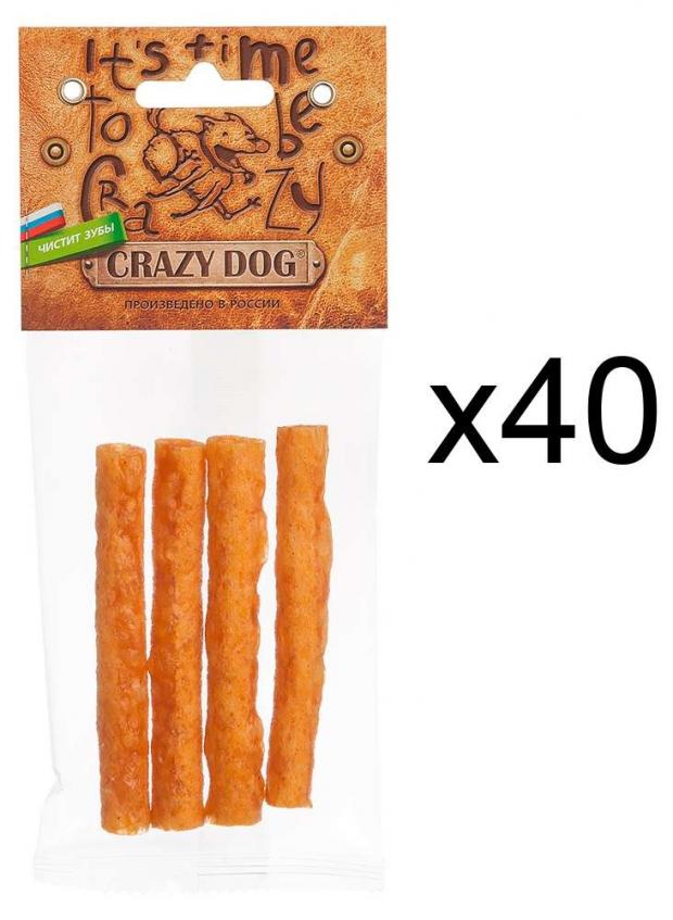 

Лакомство для собак Crazy Dog Dental+ для мелких пород трубочка с индейкой, 11 г
