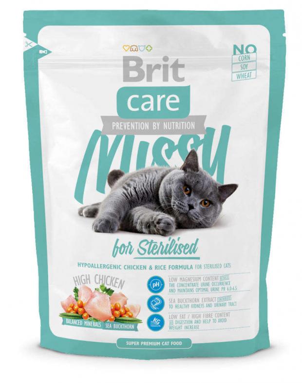 

Сухой корм для кастрированных котов и стерилизованных кошек Brit Care курица рис, 400 г