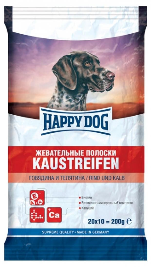 Лакомство для собак Happy Dog полоски с говядиной, 200 г