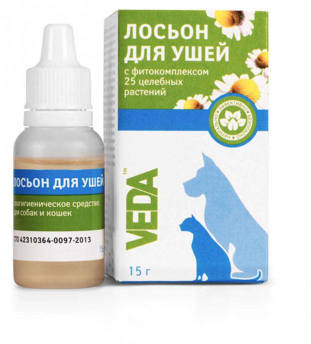 

Лосьон для животных VEDA для ухода за ушами, 15 г