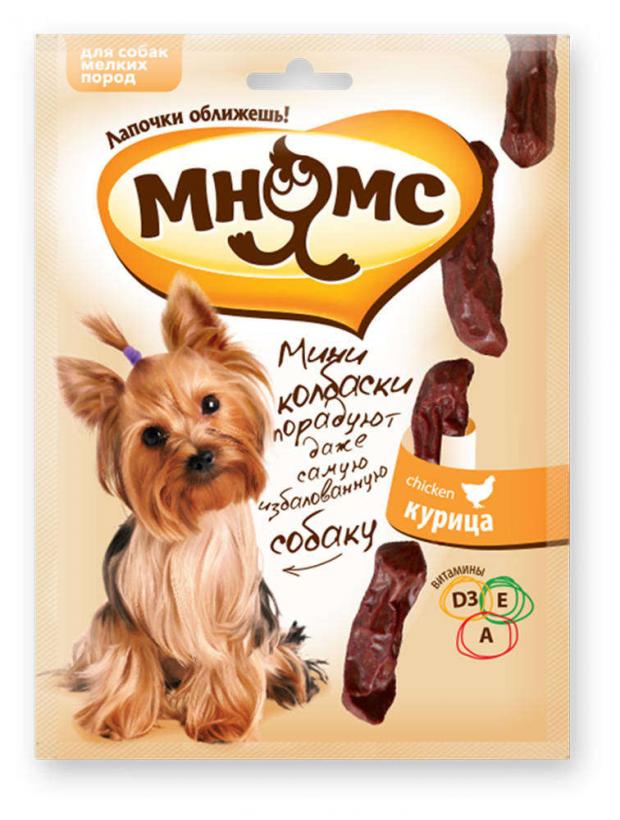 

Лакомство для собак «Мнямс» мини-колбаски с курицей для мелких пород, 75 г