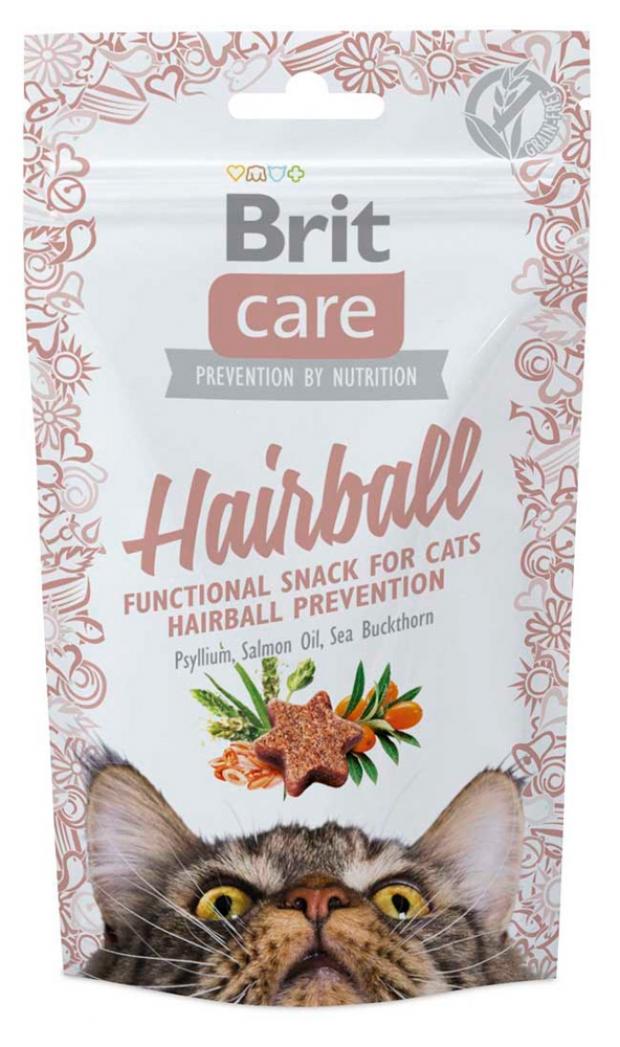 фото Лакомство для кошек brit hairball для выведения шерсти утка, 50 г