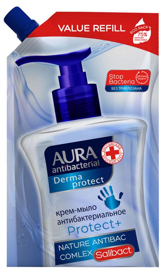 

Мыло жидкое Aura антибактериальное дой-пак, 250 мл