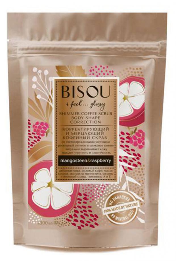Скраб для тела Bisou Корректирующий мерцающий кофейный 200 мл 294₽