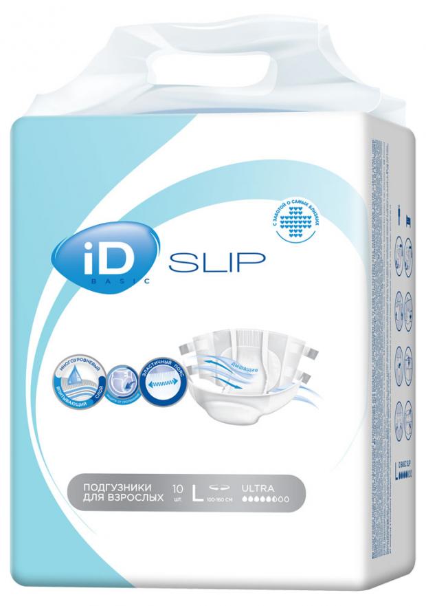 

Подгузники урологические для взрослых iD Slip Basic размер L, 10 шт