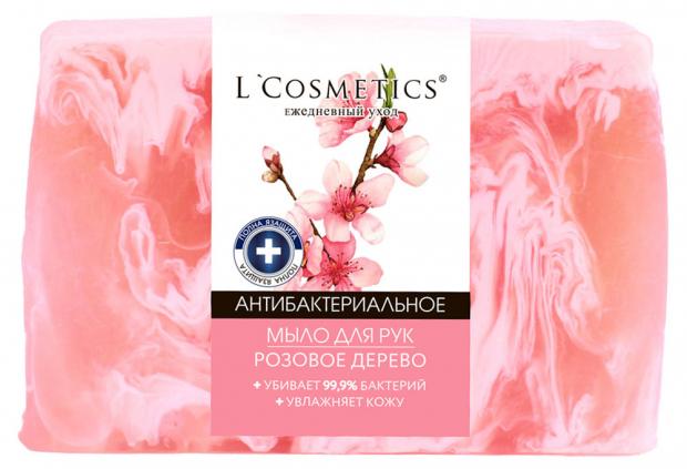 

Мыло косметическое L'Cosmetics Розовое дерево с антибактериальным комплексом ручная работа, 100 г