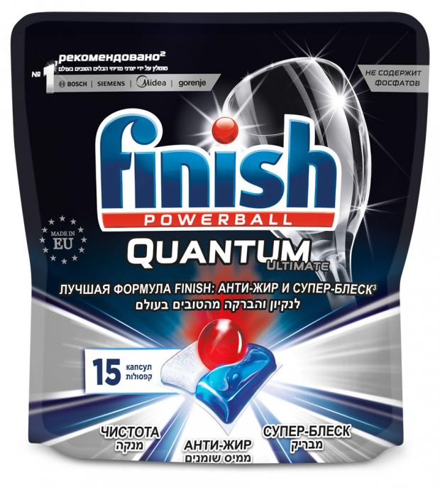 

Таблетки для посудомоечной машины Finish Quantum Ultimate, 15 шт