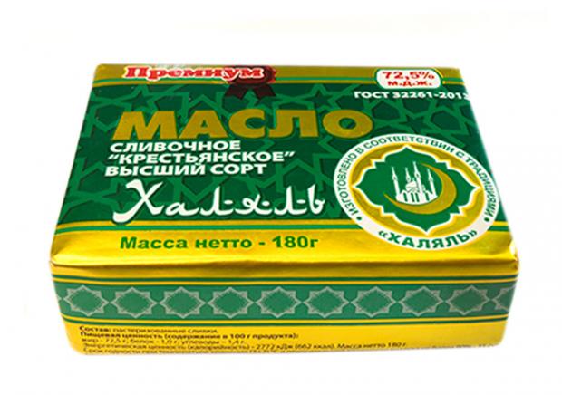 

Масло сливочное «Красава» Фермерское Халяль 72,5%, 180 г