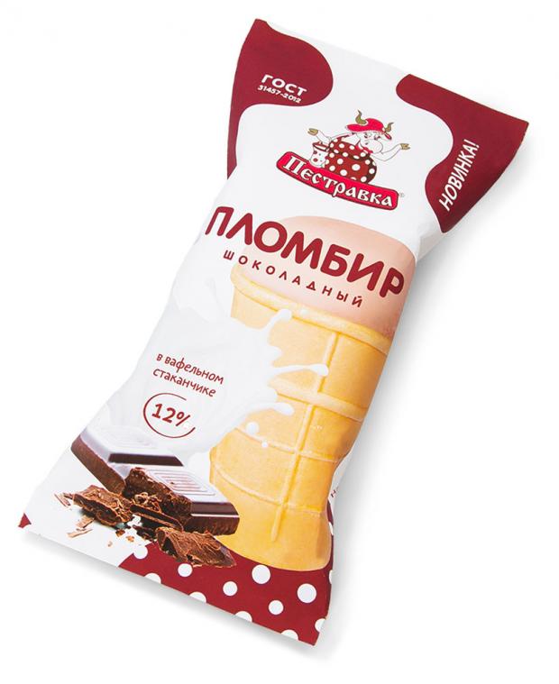 

Мороженое пломбир «Пестравка» шоколадный вафельный стаканчик 12%, 100 г