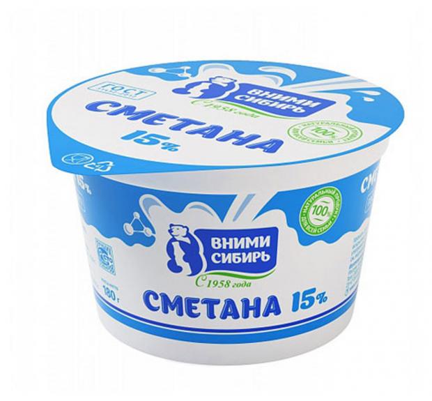 

Сметана «ВНИМИ-Сибирь» 15%, 180 г