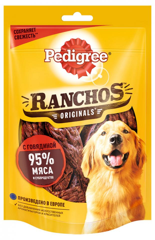 

Лакомство для собак Pedigree RANCHOS мясные ломтики с говядиной, 58 г