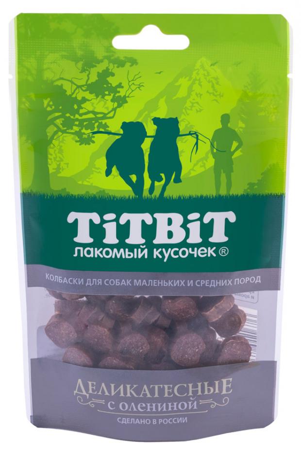 

Лакомство для собак TiTBiT Колбаски Деликатесные с олениной, 40 г