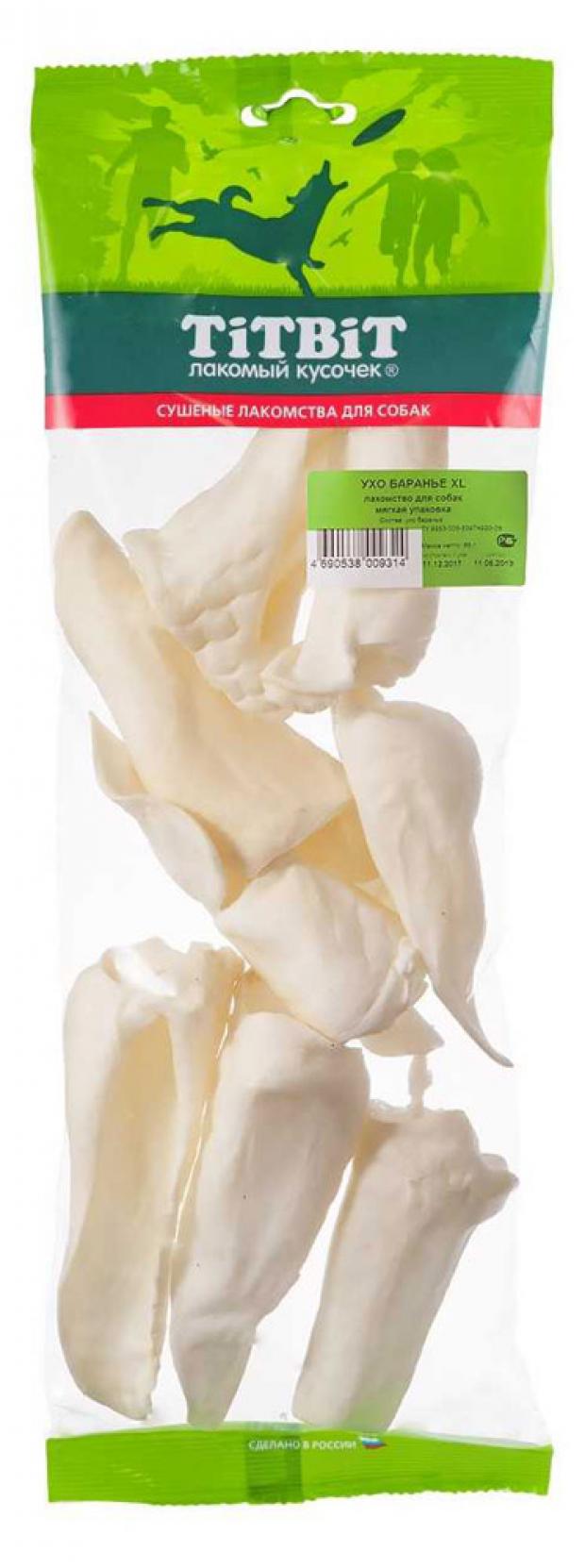 

Лакомство для собак TiTBiT Ухо баранье XL, 65 г