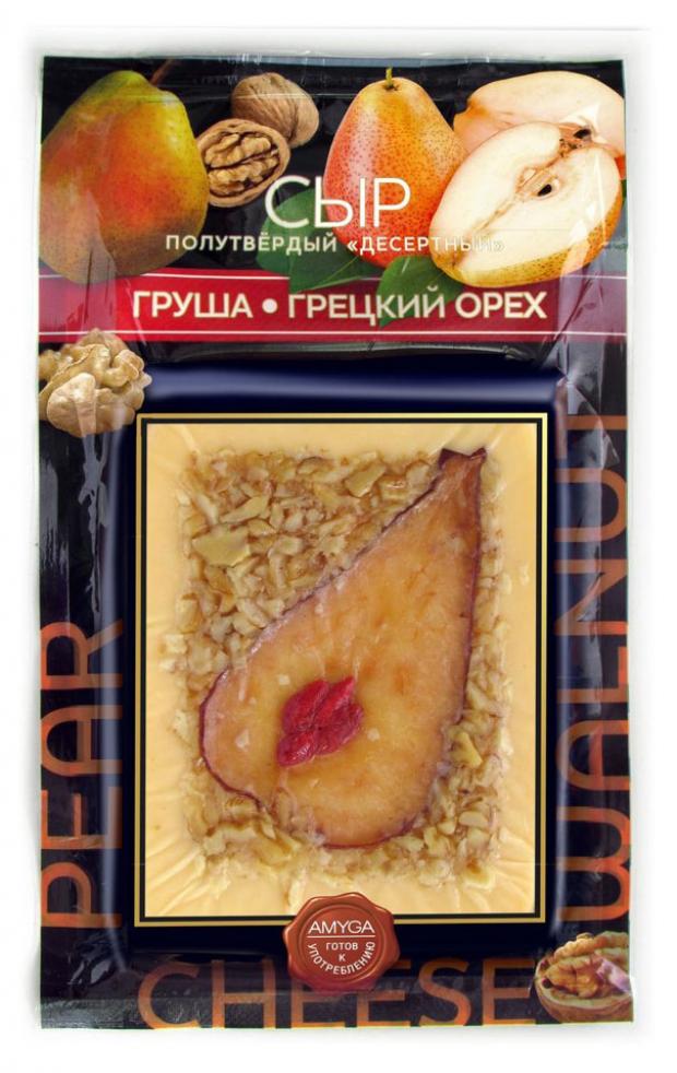 

Сыр полутвердый Amyga Десертый с грушей и грецким орехом, 150 г