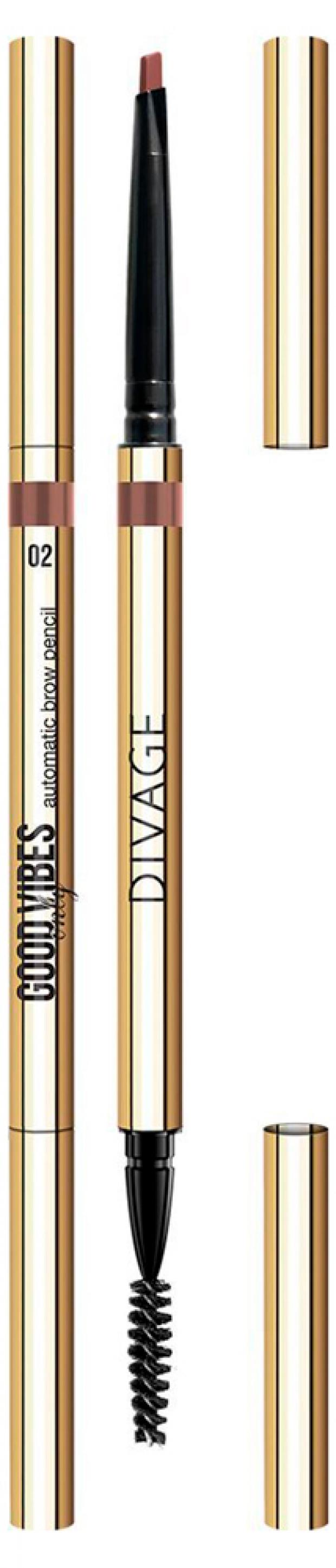 

Карандаш для бровей Divage Good Vibes Only автоматический тон 02, 10 г