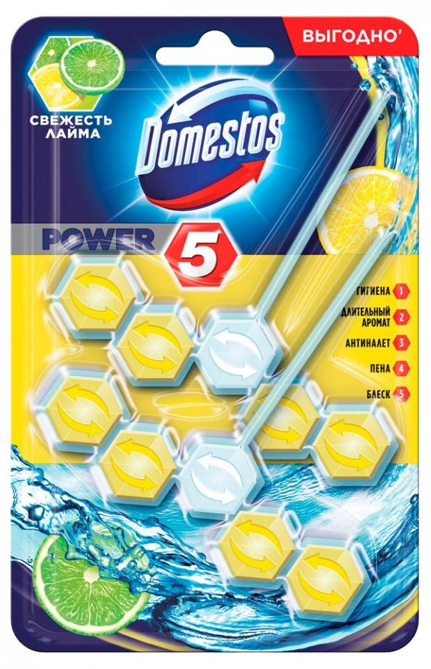 

Подвесной блок для унитаза Domestos Power 5 Свежесть лайма, 2 х 55 г