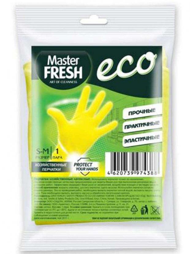 

Перчатки хозяйственные Master Fresh латексные размер S/M
