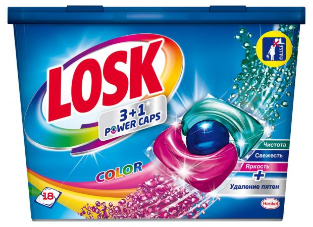 Капсулы для стирки Losk Дуо-капс Color для цветного белья 18 шт 319₽