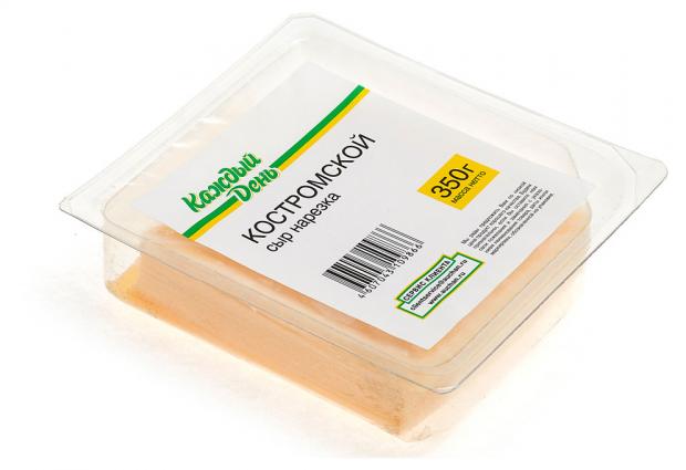 Сыр полутвердый Каждый день Костромской 45 нарезка 350 г 240₽