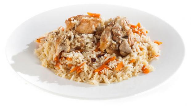 Плов с курицей вес 390₽