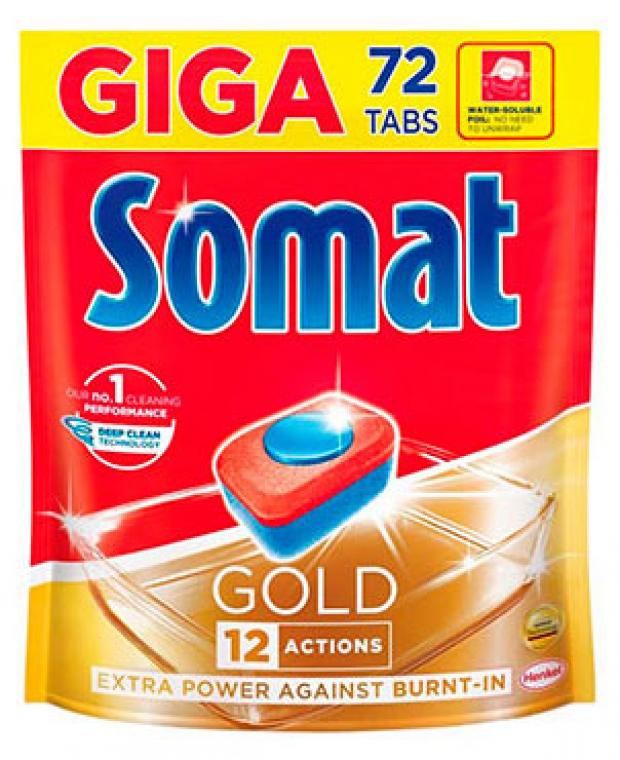 Таблетки для посудомоечных машин Somat Gold 72 шт 1109₽