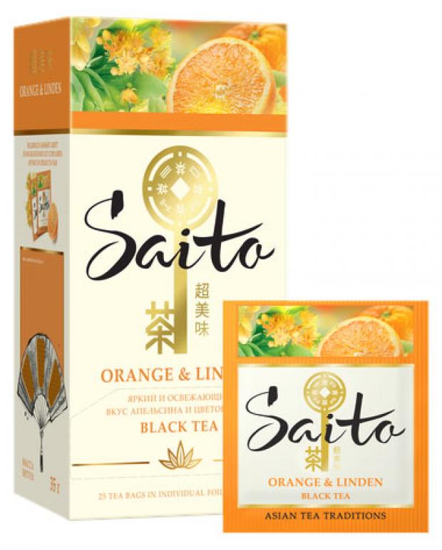 

Чай чёрный Saito Orange&Linden, 35 г