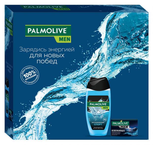 

Подарочный набор мужской Гель для душа Palmolive Men Спорт, 250 мл + Мыло туалетное Palmolive Северный океан, 90 г