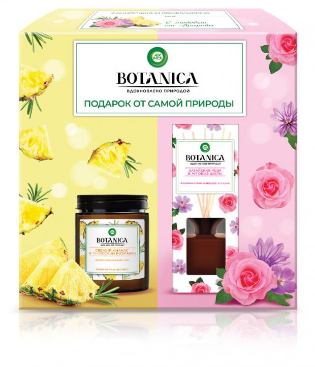 

Подарочный набор Свеча Air Wick Botanica ароматизированная, 1 шт + Диффузор для дома Air Wick Botanica ароматический, 80 мл