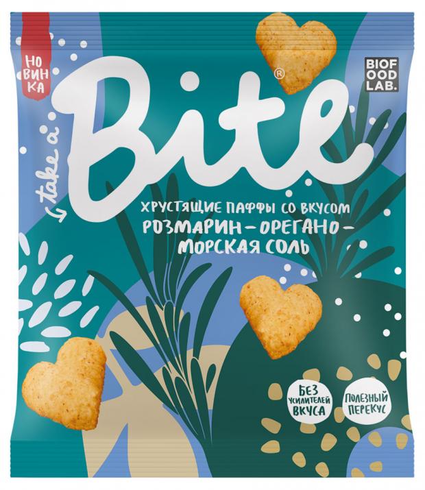 

Мультизлаковые фигурки Take a Bite Паффы со вкусом Розмарин-орегано-морская соль, 30 г