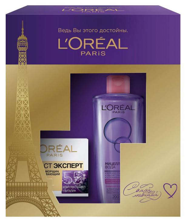 

Подарочный набор Крем для лица L'Oreal Paris Возраст Эксперт 55+, 50 мл + Мицеллярная вода L'Oreal Paris для сухой и чувствительной кожи, 200 мл