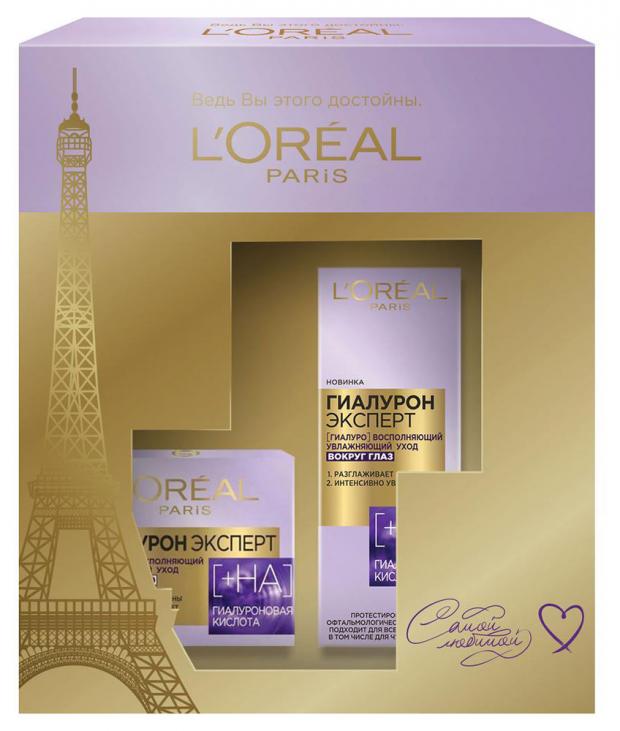 

Подарочный набор Крем для лица L'Oreal Paris Гиалурон Эксперт, 50 мл + Крем для кожи вокруг глаз L'Oreal Paris Гиалурон Эксперт, 15 мл