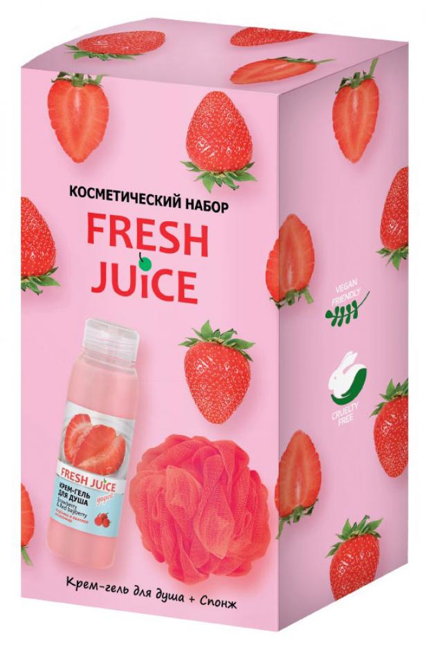 Подарочный набор Крем-гель для душа Fresh Juice Summer love, 300 мл + Спонж