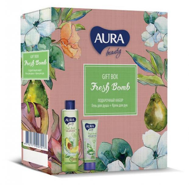 

Подарочный набор Гель для душа Aura Beauty Fresh Bomb Авокадо и розмарин, 250 мл + Крем для рук Aura Beauty Увлажняющий, 75мл