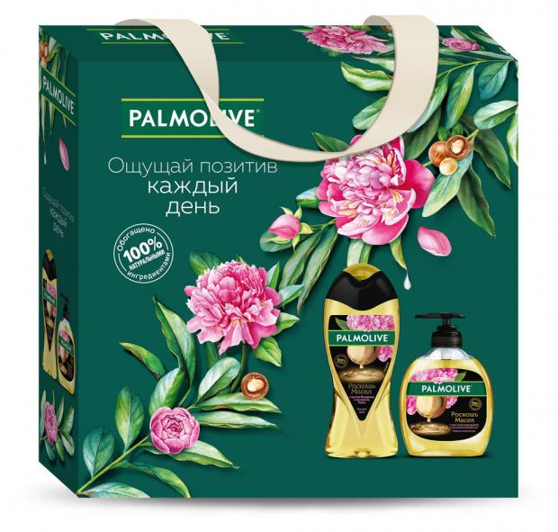 

Подарочный набор Гель для душа Palmolive Роскошь масел с маслом макадамии и экстрактом пиона, 250 мл + Мыло туалетное Palmolive, 90 г