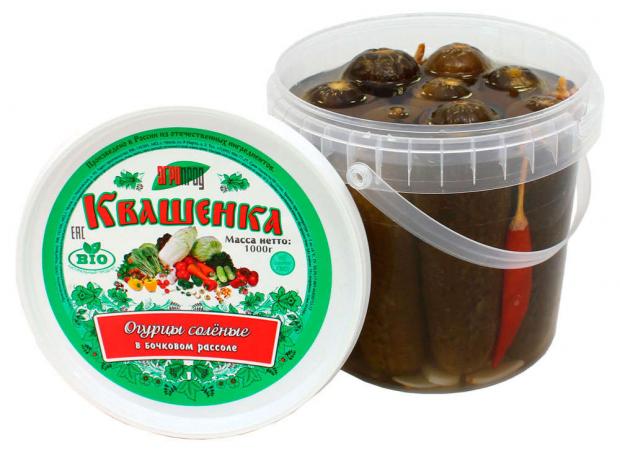 

Огурцы «Квашенка» соленые в бочковом рассоле, 1 кг