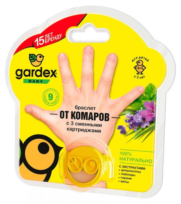 

Браслет от комаров Gardex Baby со сменными картриджами, 1 шт