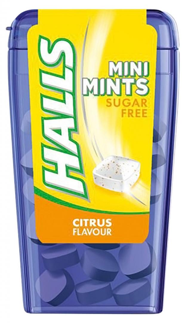 Леденцы Halls Mini Mints цитрусовый пунш без сахара 12 г 38₽