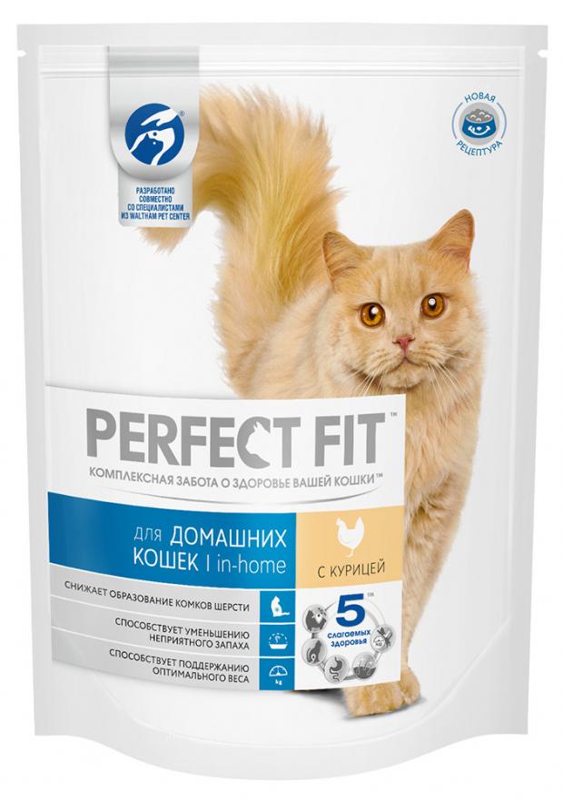 Сухой корм для кошек PERFECT FIT для домашних пород с курицей 190 г 76₽