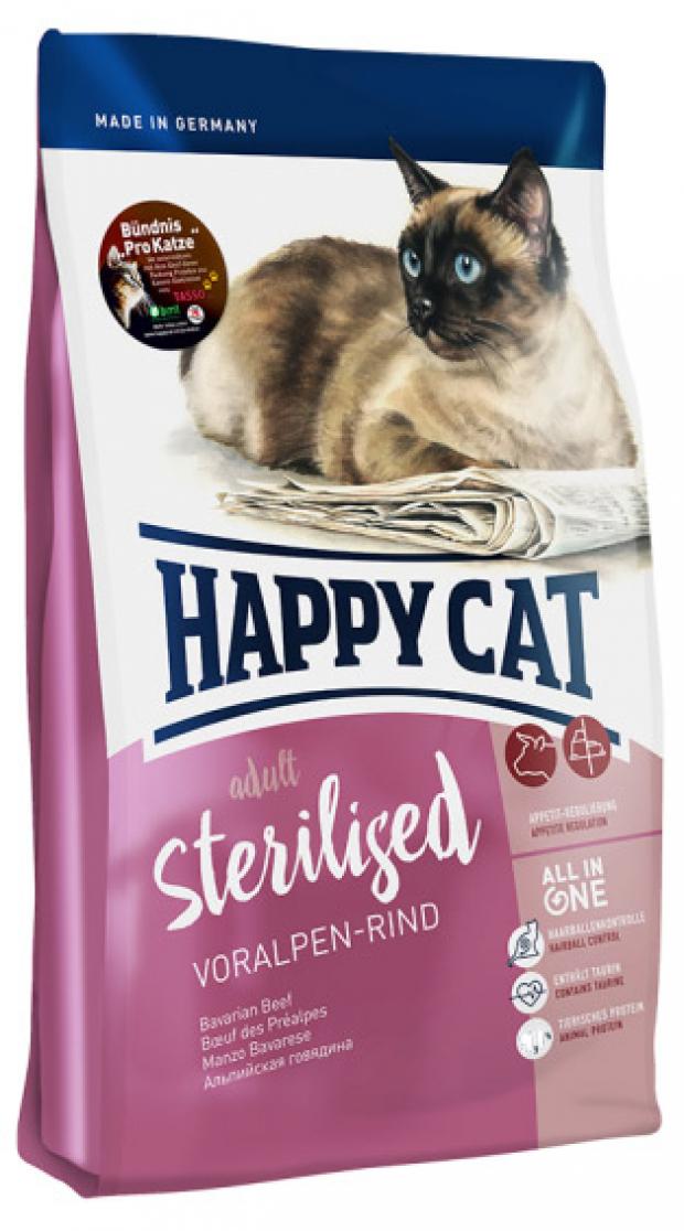 

Сухой корм для кошек Happy Cat Sterilised c говядиной, 300 г
