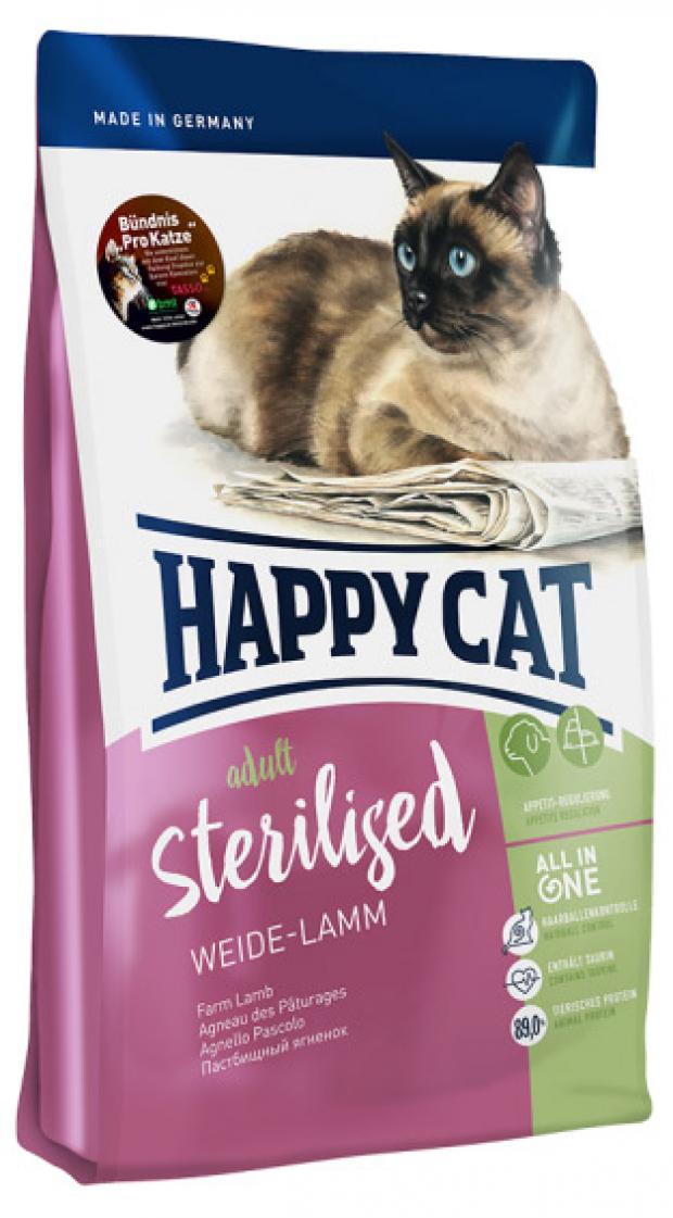 

Сухой корм для кошек Happy Cat Sterilised c ягненком, 300 г