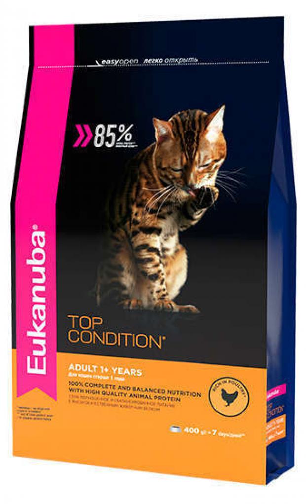 

Сухой корм для кошек Eukanuba сухой с домашней птицей, 400 г