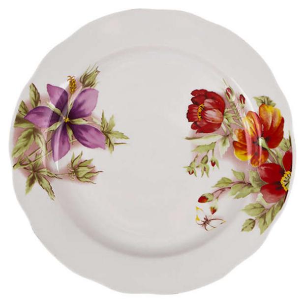 Тарелка закусочная Дулевский фарфор Альпийские цветы 20 см 93₽